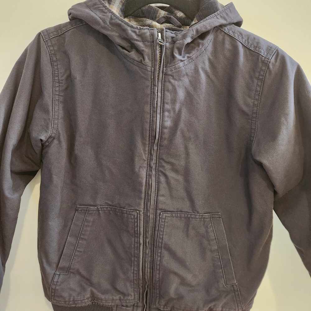 Boys Old Navy Lined Hooded Jacket in Gray